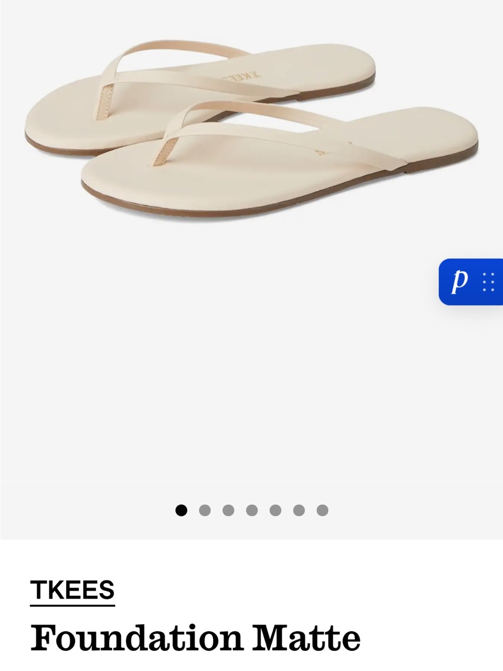 TKEES Foundations Matte Flip Flop - Linen NWT size 5